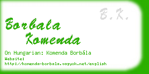 borbala komenda business card